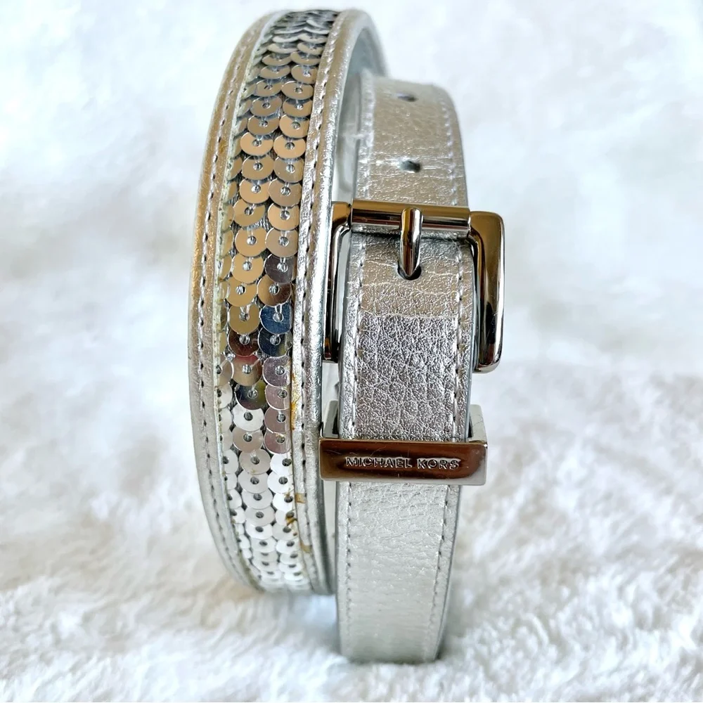 MICHAEL Michael Kors Sequin Skinny Belt